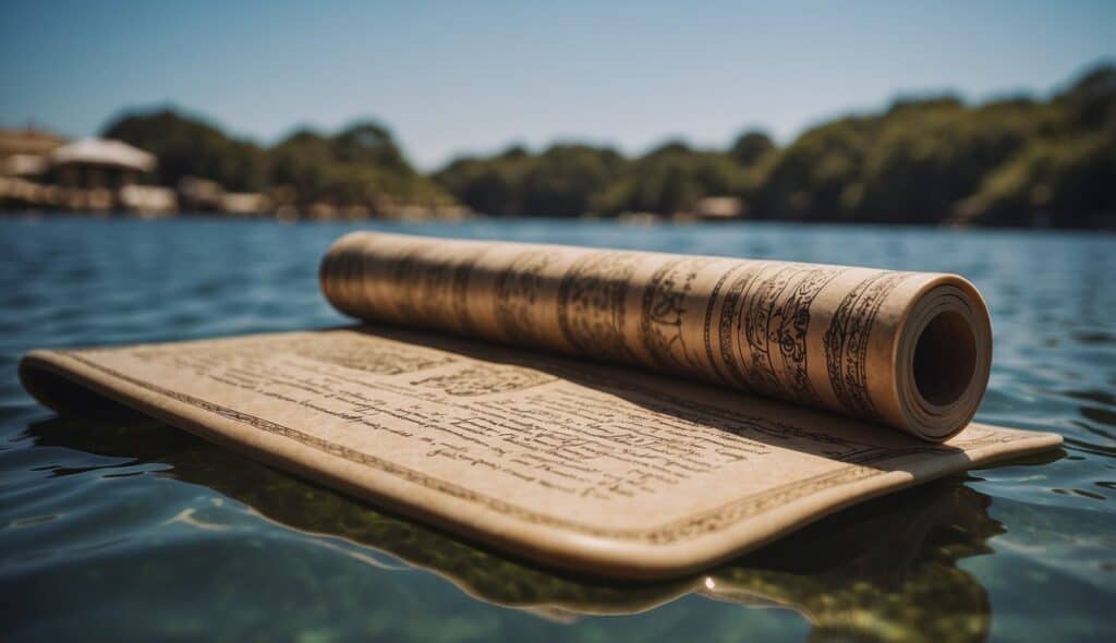 An ancient scroll unfurls, revealing the history and origins of stand-up paddleboarding